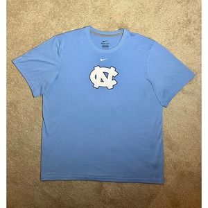 NIKE DRI FIT UNC T-SHIRT MENS SIZE LARGE NORTH CAROLINA BLUE WHITE MJ